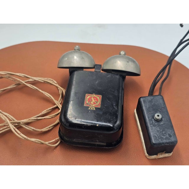 Black Electric Bureau Telephone Bell, 1930s, Set of 2 For Sale - Image 8 of 8