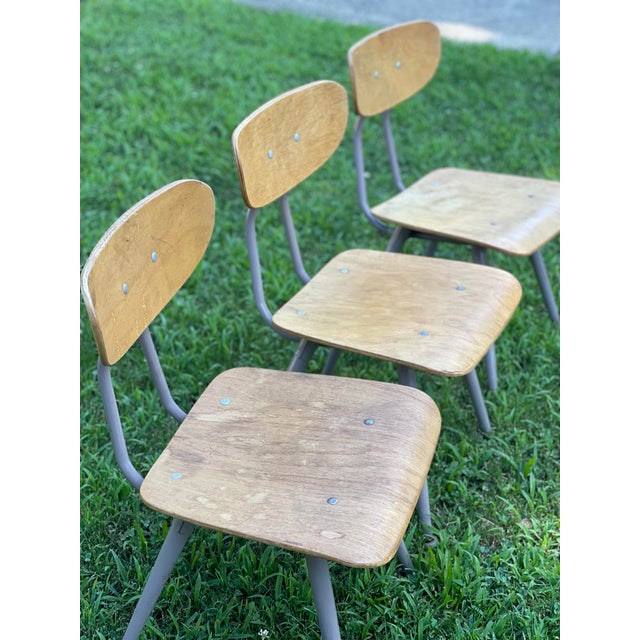 Mid 20th Century American Seating Co. Set of 3 Wooden Accent Chairs For Sale - Image 11 of 11