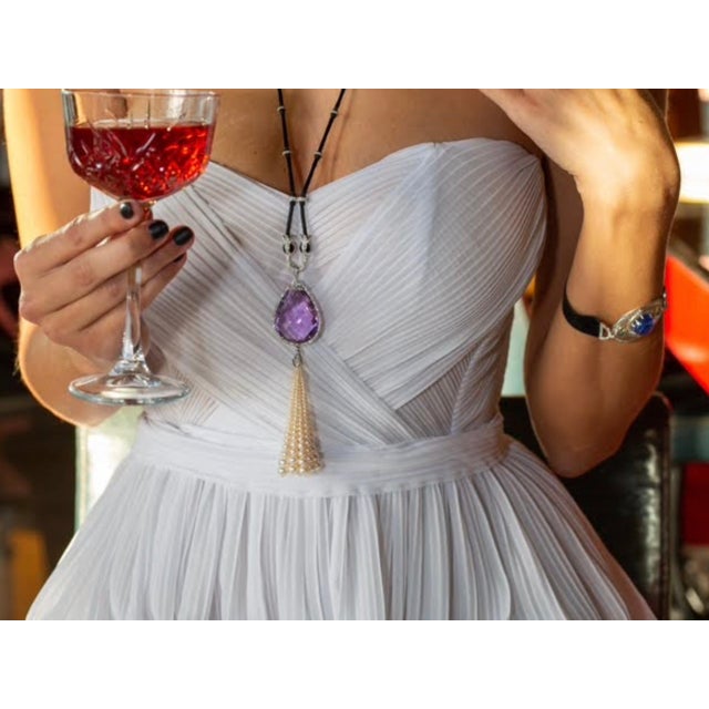 Bochic "Capri" Vintage Sapphire, Ruby & Emerald Necklace - 18K Gold & Silver For Sale - Image 13 of 18