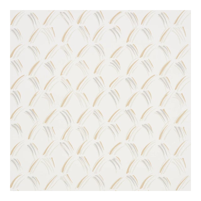 Sample - Schumacher Trevi Diamond Wallpaper in Stone For Sale