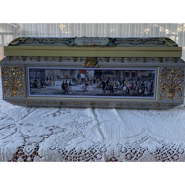 Late 20th Century Large Decorative German Cookie Tin 1995 Otto Schmidt Collectible For Sale - Image 5 of 12