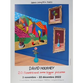 20 Flowers and Some Bigger Pictures Poster after David Hockney For Sale