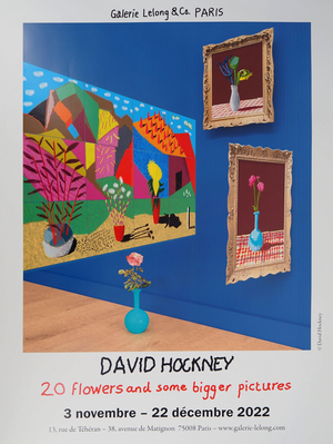 20 Flowers and Some Bigger Pictures Poster after David Hockney