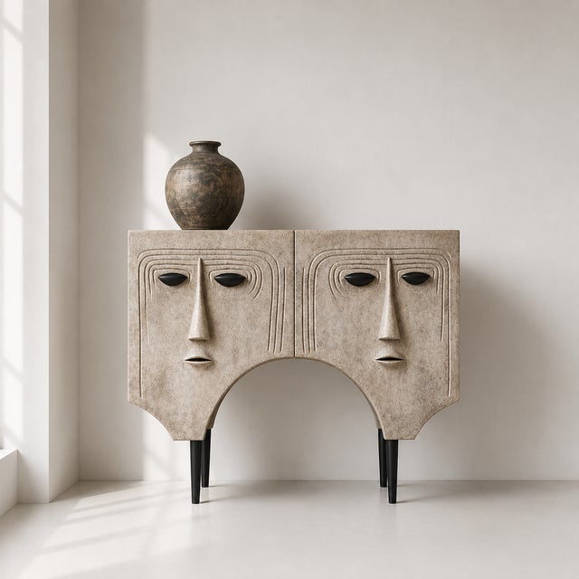 Art Deco One-of-a-Kind Sculptural Wabi-Sabi Console Table, Handcrafted Organic Art Furniture For Sale - Image 3 of 4