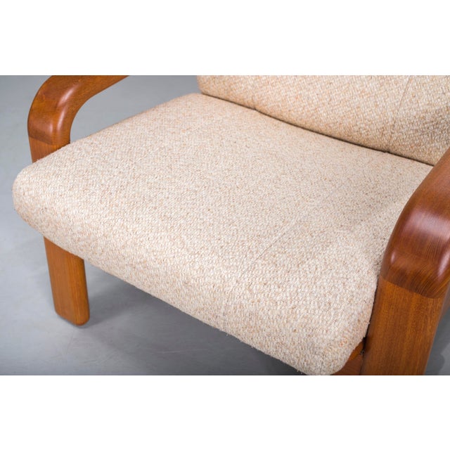 Brown Mid-Century Modern Danish Chairs and Ottoman in Teak from HS Design, 1960s, Set of 3 For Sale - Image 8 of 12