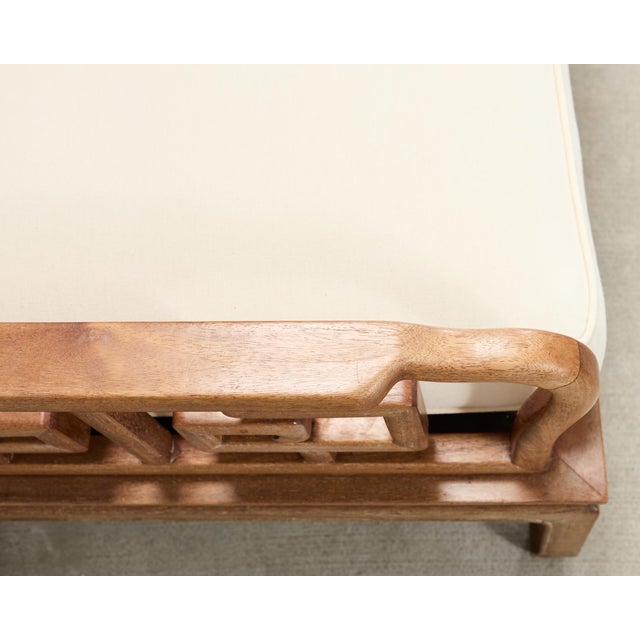Pair of Michael Taylor Style Ming Inspired Hardwood Sofas For Sale - Image 13 of 18