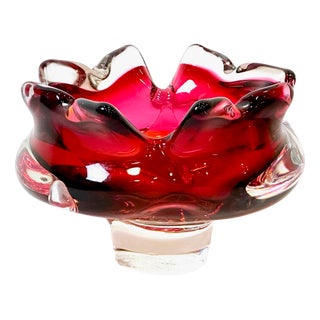 Art Glass Ashtray attributed to Josef Hospodka for Chribska Sklarna, 1960s For Sale