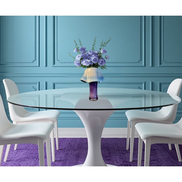 Art Glass Purple White Draped Vase Signed Rich Pitkethly For Sale In New York - Image 6 of 18
