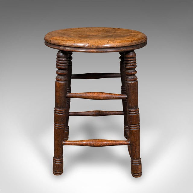 Small Antique Artists Stool, English Beech, Country Studio, Victorian, c.1890 For Sale - Image 4 of 9