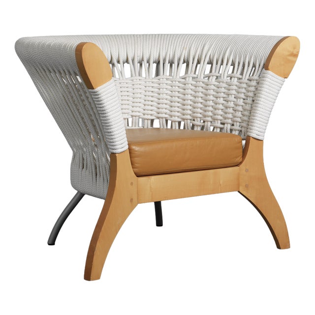 Sculptural Rope and Leather Lounge Chair by Driade, Italy, 1996 For Sale