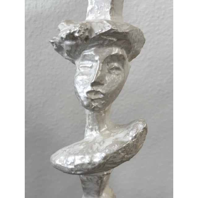 Early 20th Century Giacometti Syrie Maugham Style “Tete de Femme” Plaster Lamps - a Pair For Sale - Image 11 of 18