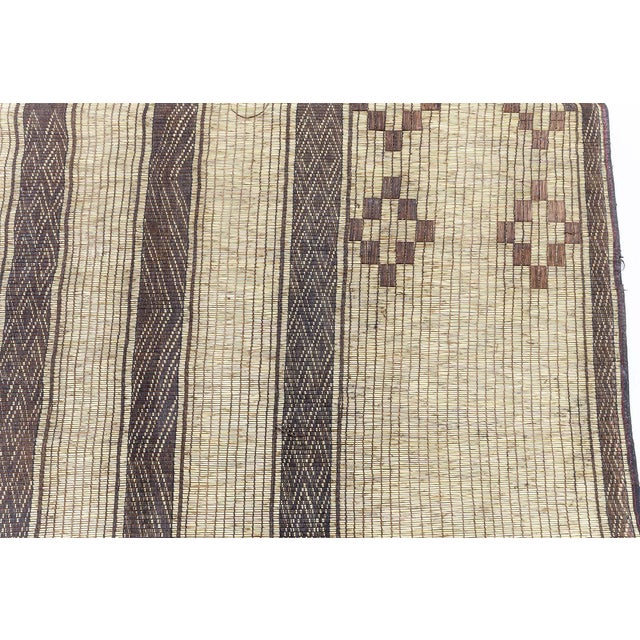 1950s Moroccan Vintage Beige With Brown Carpet Reed And Leather Tuareg For Sale - Image 5 of 8