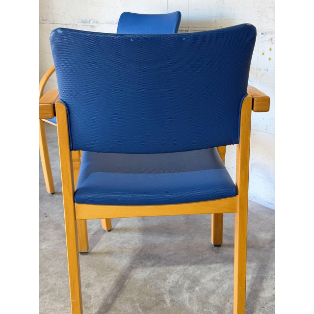 Nr. Søby Møbelpolstring Blue Upholstered Armchairs Set of 4 Danish Mid-Century Modern 1980s For Sale - Image 14 of 14