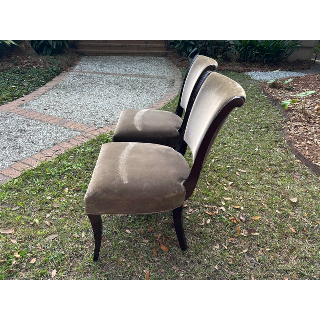 Transitional 1990s Set of 2 Baker Dining Chairs For Sale - Image 3 of 10