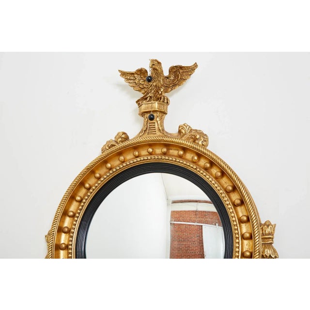 Friedman Brothers English Regency Style Giltwood Convex Girandole Mirror For Sale - Image 4 of 13