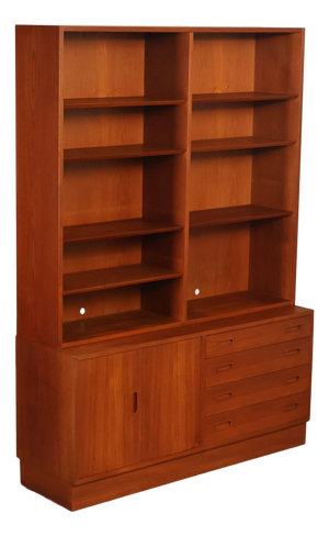 Danish Modern Teak Bookcase Hutch