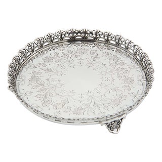 Circular Silver Ticket Holder with Grate For Sale