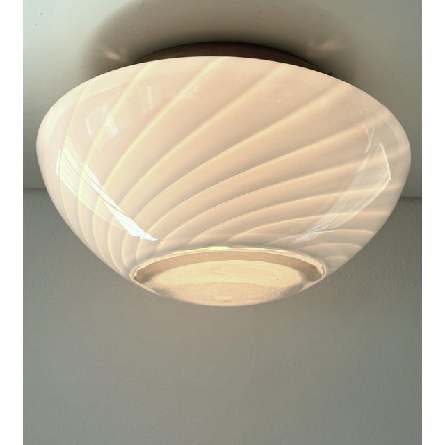 Mid-Century Modern Italian Magic Eye Murano Glass Flush Mount by Venini, 1970s For Sale - Image 12 of 18