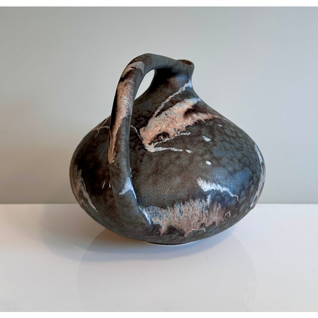 Mid-Century Modern Glazed Ceramic Model No. 313 Art Jug Vase with Marbled Finish by Kurt Tschörner for Ruscha, West-Germany, 1960s For Sale - Image 3 of 18