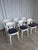 Vintage White Bentwood Dining Chairs with Blue Fabric Seats, 1970s, Set of 6 For Sale - Image 11 of 18