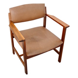 Vintage Scandinavian Armchair in Rosewood and Leather, 1960s For Sale