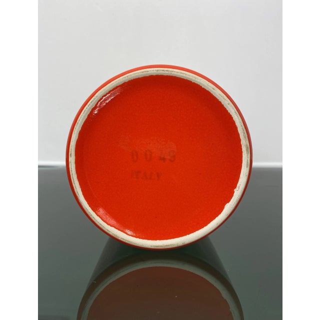 Ceramic Spanish Orange Ceramic & Pine Vase from Sicart, Italy, 1970s For Sale - Image 7 of 8