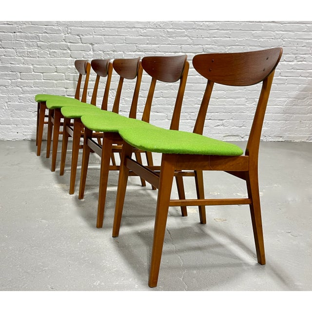Wood Mid Century Modern Teak Danish Dining Chairs by Farstrup Mobler, Set of Five For Sale - Image 7 of 12