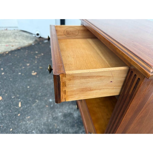 Late 20th Century Kindel Grand Rapids Regency Style Fruitwood Nightstand For Sale - Image 9 of 16