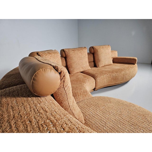 Orange Sculptural Sofa from Wiener Werstätte, 1980s For Sale - Image 8 of 12