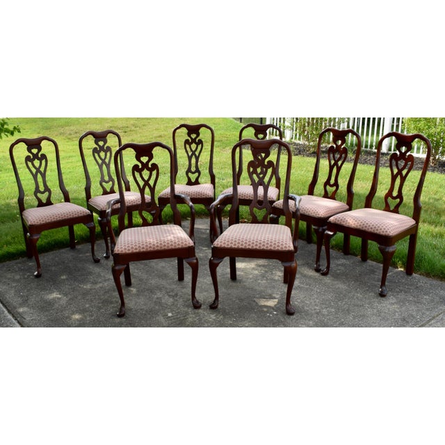 Vtg. Pennsylvania House Set of Eight Solid Mahogany Queen Anne Dining Chairs For Sale - Image 17 of 17