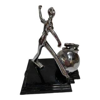 1930s Art Deco Ball Player Table Table Lighter With Base by Ronson For Sale