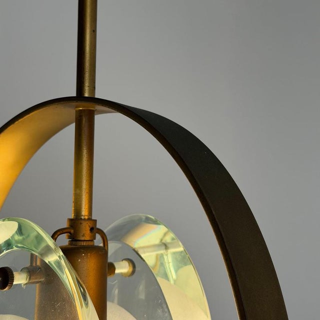 Model 1933 Pendant in Brass and Glass by Max Ingrand for Fontana Arte, Italy, 1961 For Sale - Image 14 of 18