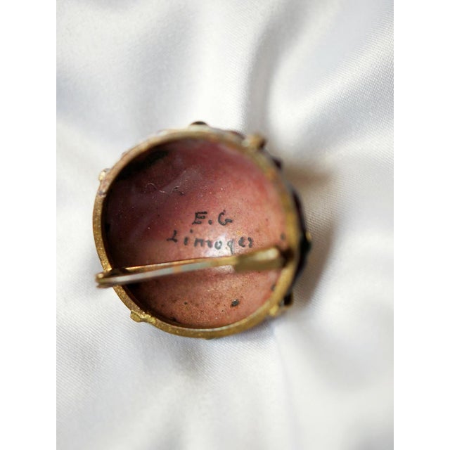 Enamel Brooch by E.G. for Limoges, 1940-1950 For Sale - Image 6 of 7