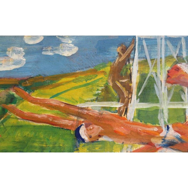 Berthommé Saint-André, The Divers, 1930s, Oil Painting on Board, Framed For Sale - Image 11 of 17