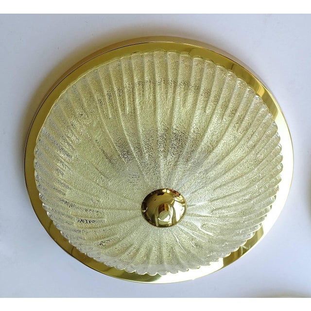 Large Vintage Glass Flush Light, 1960s For Sale - Image 11 of 17