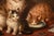Jules Gustave Le Roy, Cats Portrait Painting, 1800, Oil Painting on Wood For Sale - Image 4 of 11