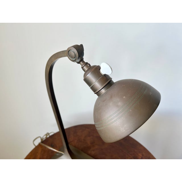 Early 20th Century Art Deco Brass Table Lamp, France For Sale - Image 4 of 15