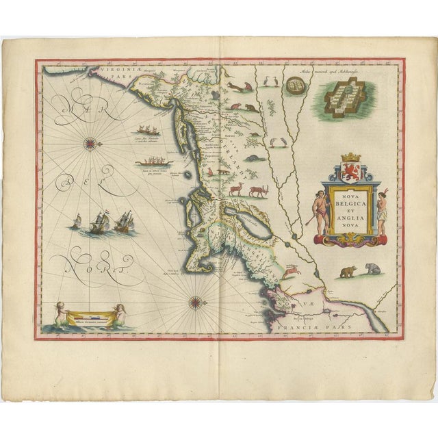 Antique New England Map, 1642 For Sale - Image 3 of 15