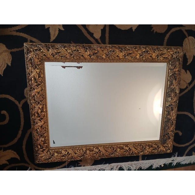 Wood Vintage LaBarge Italian Gilded Carved Wooden Wall Mirror For Sale - Image 7 of 8