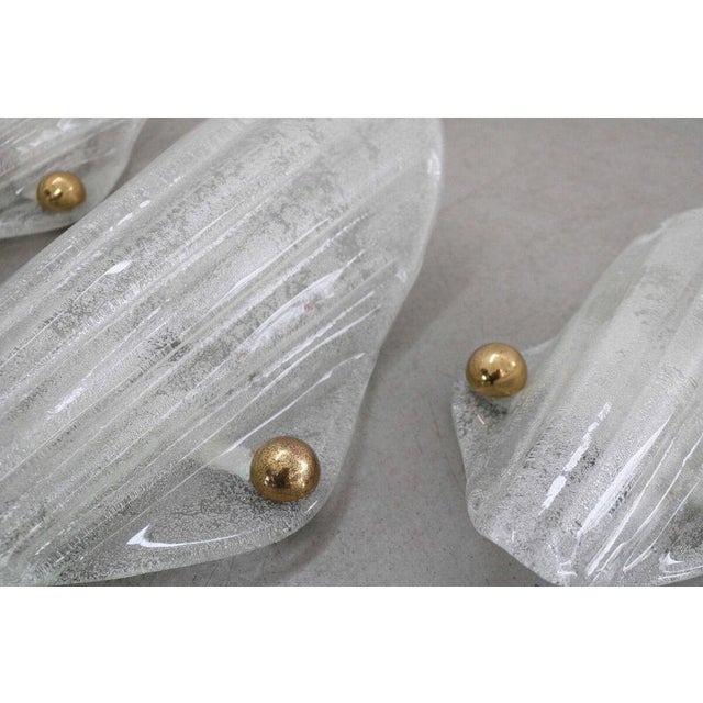 Space Age Ice Glass Wall Lights in Murano Glass from Hillebrand, 1970s, Set of 3 For Sale - Image 6 of 10