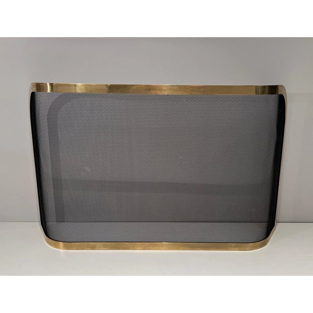 1970s 1970 Curved Brass Fireplace Screen and Grills For Sale - Image 5 of 12
