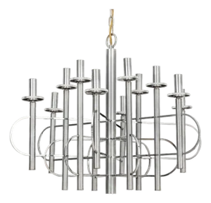 Gaetano Sciolari 12-Light Chrome-Plated Chandelier