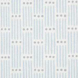 Schumacher Dotted Stripe Fabric in Sky