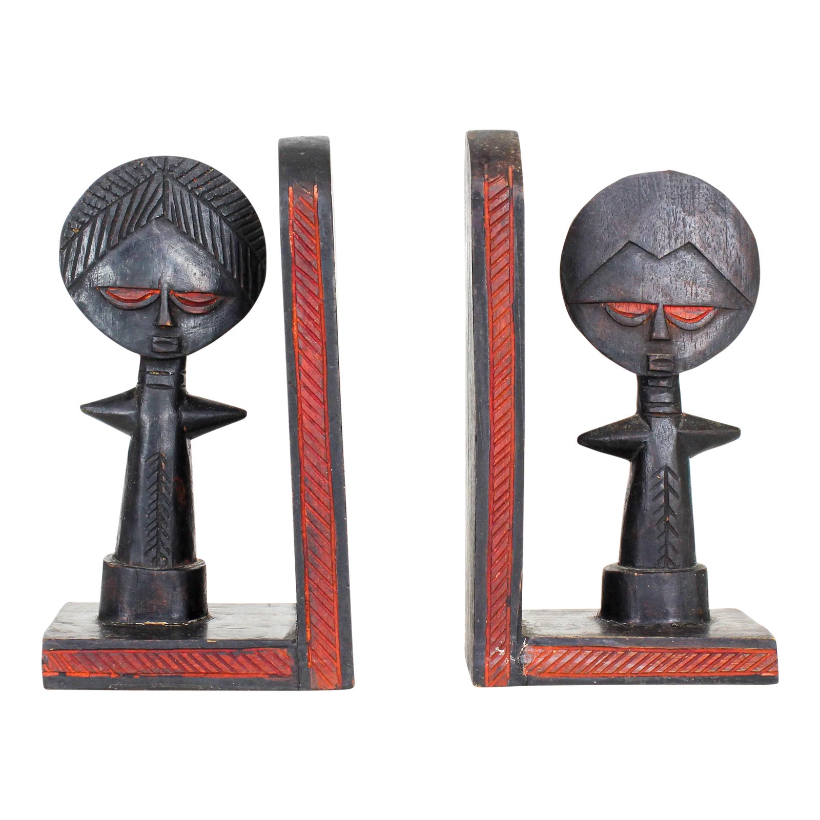 Hand Carved African Bookends a Pair Chairish