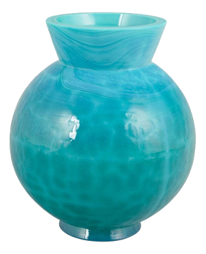 Malanit Series Vase in Turquoise Art Glass by Eva Englund for Pukeberg, 1980s