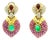 Vintage 1980s 18k Gold Ruby Emerald & Diamond Drop Earrings, Pair For Sale