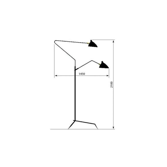 3 Rotating Arms Floor Lamp by Serge Mouille For Sale - Image 6 of 9