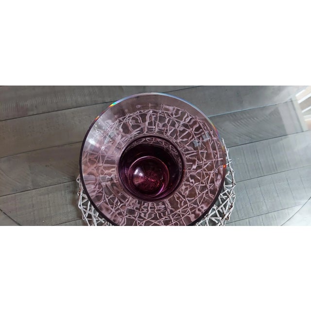Modern Vintage Mikasa Modern Heavy, Cranberry Colored Crystal Vase For Sale - Image 3 of 7