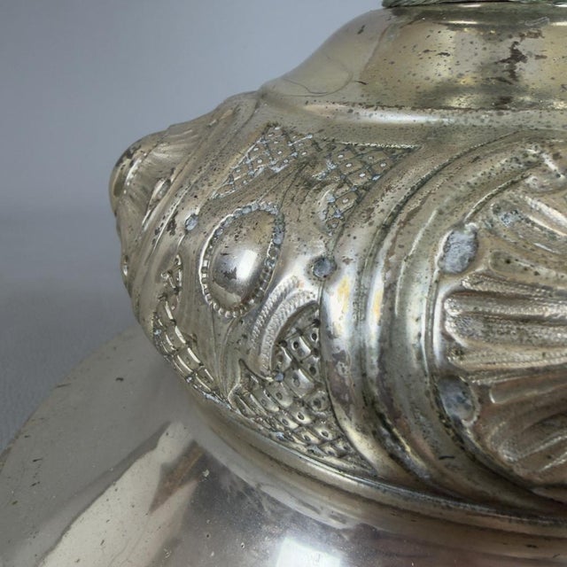 Large Silver-Plated Brass and Wood Table Lamp, 1960s For Sale - Image 9 of 12