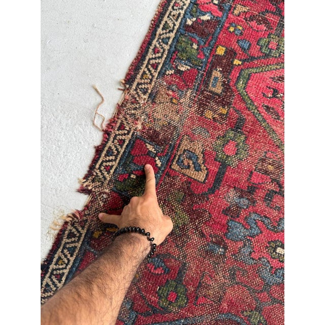 1920s 1920s Lilihan with Deep Pinks, Ocean Blues, and Nice Greens Rug 2.10 x 10.6 For Sale - Image 5 of 11